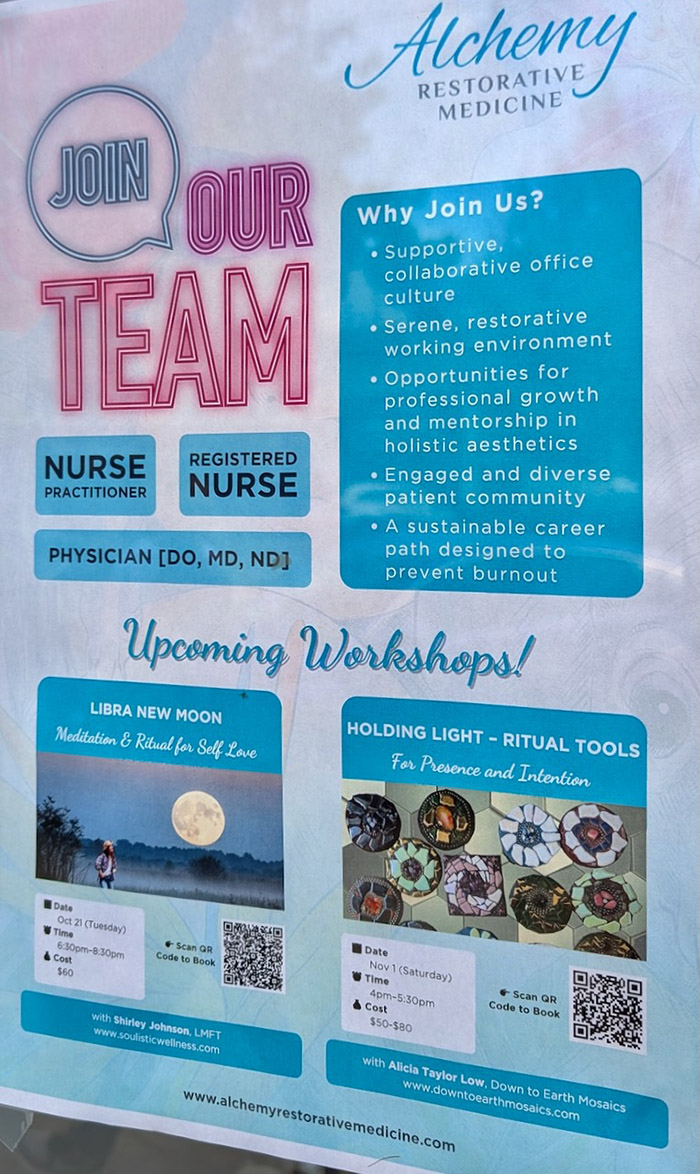 Events list at Alchemy Restorative Medicine