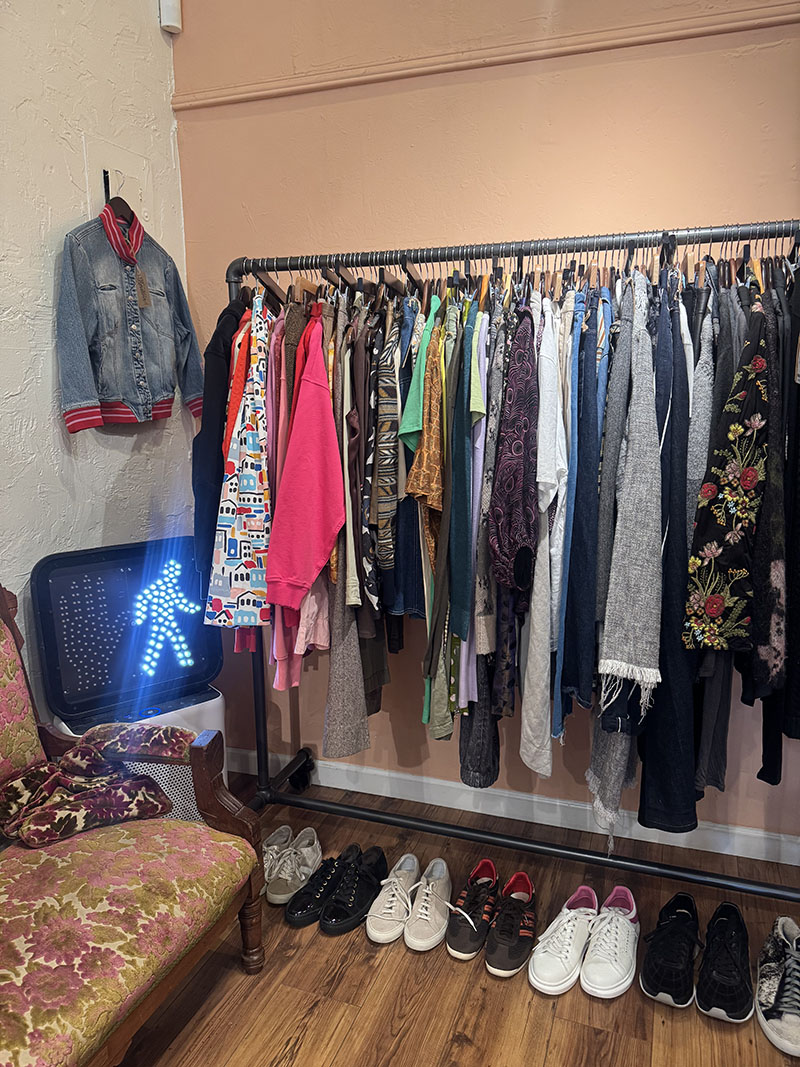 clothing on a rack