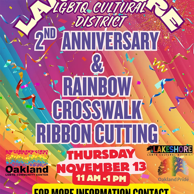 LGBTQ rainbow crosswalk event promo flyer